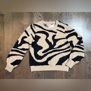 Philosophy Oat and Black Abstract Sweater